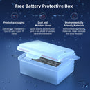 The KingMa EN-EL3E Nikon battery safely stored and locked inside its translucent, heavy-duty protective storage case to avoid damage.