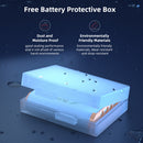KingMa NP-BX1 camera battery stored safely inside the included clear plastic protective case