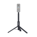 Insta360 2-in-1 invisible selfie stick folded out as a desktop tripod with mounted camera from Best Camera Store.