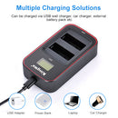 Side view diagram highlighting the universal Type-C interface on the Nikon EN-EL14 series battery charger by KingMa at Best Camera Store.