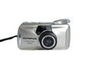 Front view of mint condition Olympus Stylus Epic Zoom 80 35mm color camera with extended lens at Best Camera Store