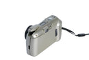 Top profile view showing controls and pop-up flash of Olympus Stylus Epic Zoom 80 camera for film photography at Best Camera Store