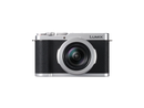 Silver Panasonic LUMIX L10 digital camera with saffiano leatherette wrap and LEICA 24-75mm lens at Best Camera Store