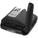 Front view of PocketWizard FlexTT5 for Canon with antenna raised for maximum range