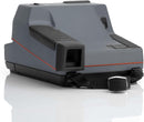 Rear view of a Polaroid Impulse camera highlighting the binocular-style grips and viewfinder.