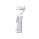 White handheld camera stabilizer on a white background