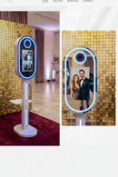 Vista 15.6" Mirror DSLR Photo Booth with Touchscreen i5 PC, RGB LED, & Flight Case (White)