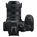Sigma 15mm f/1.4 lens mounted on a compact Canon APS-C camera, ideal for vlogging and travel.