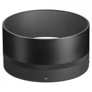 A black cylindrical lens hood or lens protector with a ribbed outer band, shown on a plain white background.