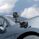 The three main components of the SmallRig 5842 kit showing the oval suction cup, dual ball head magic arm, and action camera mount.