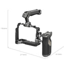 Detail view of the automated, push-button quick release slider mechanism on the SmallRig HawkLock cage system.