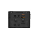 Side profile of SmallRig 4608 V-Mount battery featuring the orange power activation button.