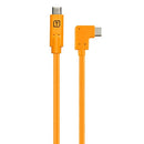 Close up view of standard and right angle USB-C connectors on the TetherPro Pigtail Cable from Best Camera Store