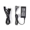 Flat lay view of the KingMa D-Tap travel charger block showing the main unit power adapter module beside its detachable US AC wall plug connection cable.