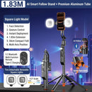 VIP Q575TK 1.83m AI Face Tracking Tripod with two detachable rotatable bi-color square LED lights and Kelvin scale from Best Camera Store