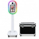 Vista 15.6 DSLR mirror photo booth unit with RGB LED ring light and heavy-duty flight case on wheels by Best Camera Store.