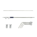 Adjustable turtle base light stand with chrome finish for heavy photography equipment.