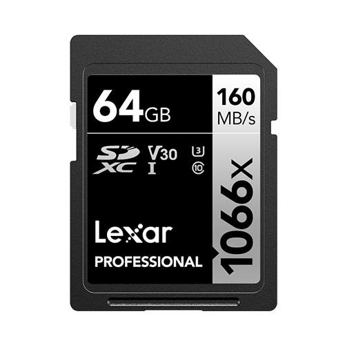 Lexar® Professional 64GB 1066x SDXC™ UHS-I Card SILVER Series