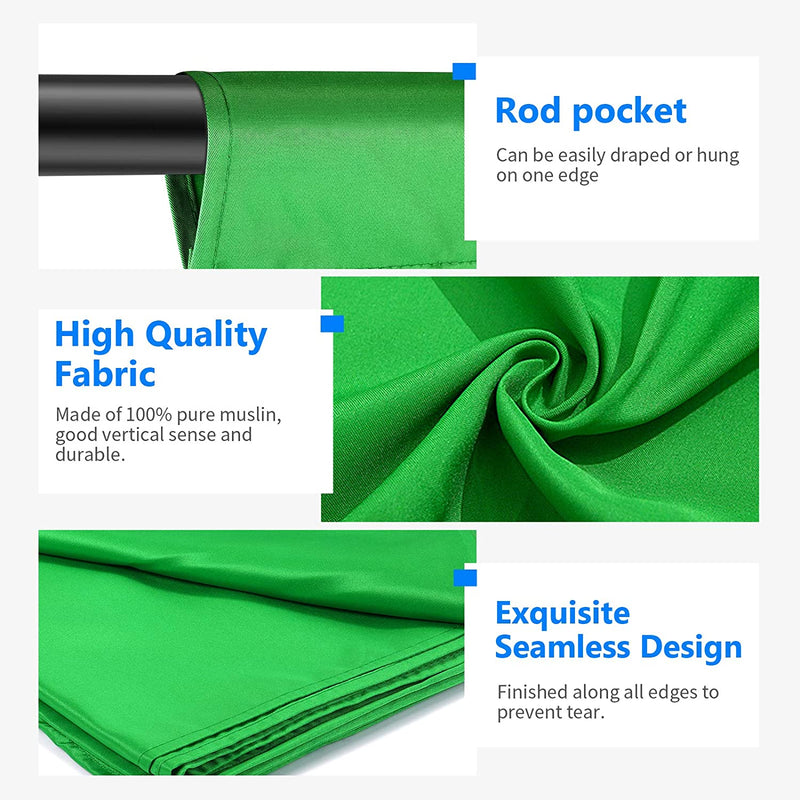 Green Backdrop  10 X 20ft Chroma key Green Screen Muslin fabric