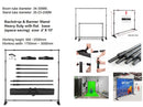 Backdrop & Banner Stand kit 8'X10'  Heavy Duty Telescopic Adjustable With Flat Base