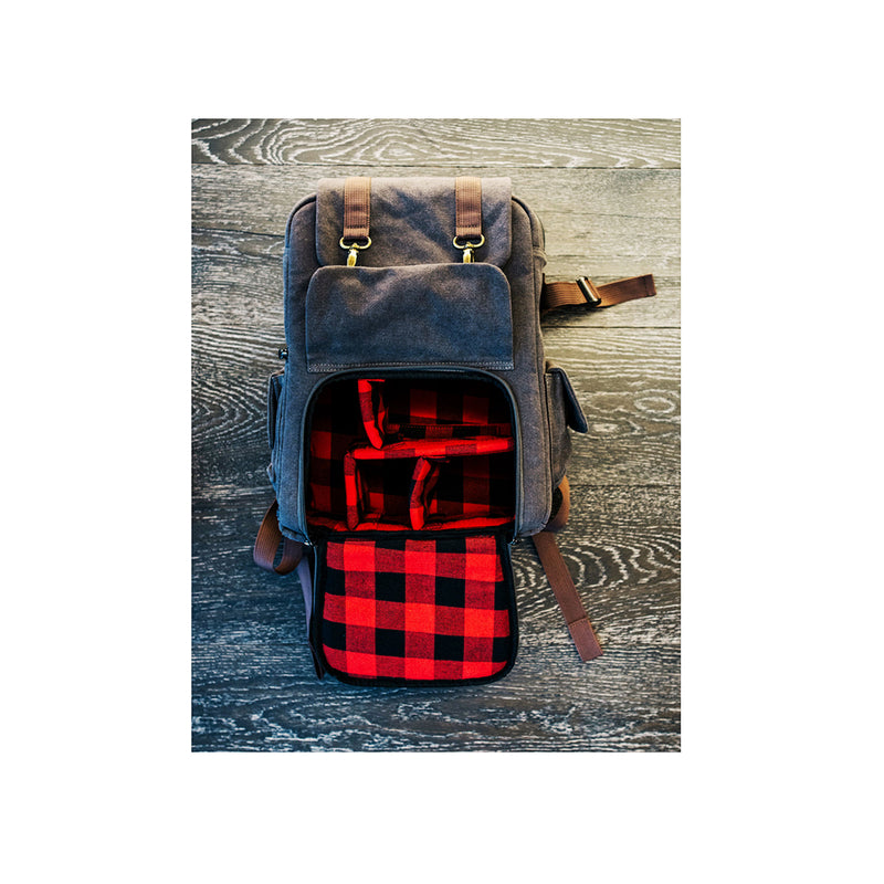 Roots Flannel Digital SLR Camera Backpack  - Grey/Brown