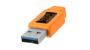 TetherPro USB 3.0 TO USB-C, 15FT (4.6M), HIGH-VISIBILITY ORANGE
