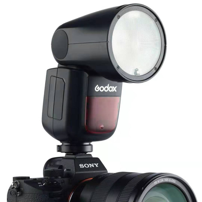 Godox V1 Round Head Flash for Nikon 2.4G TTL,HSS.Li-Ion Batt