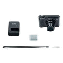 What’s in the box: Canon PowerShot SX740 HS camera, battery pack, charger, and wrist strap.