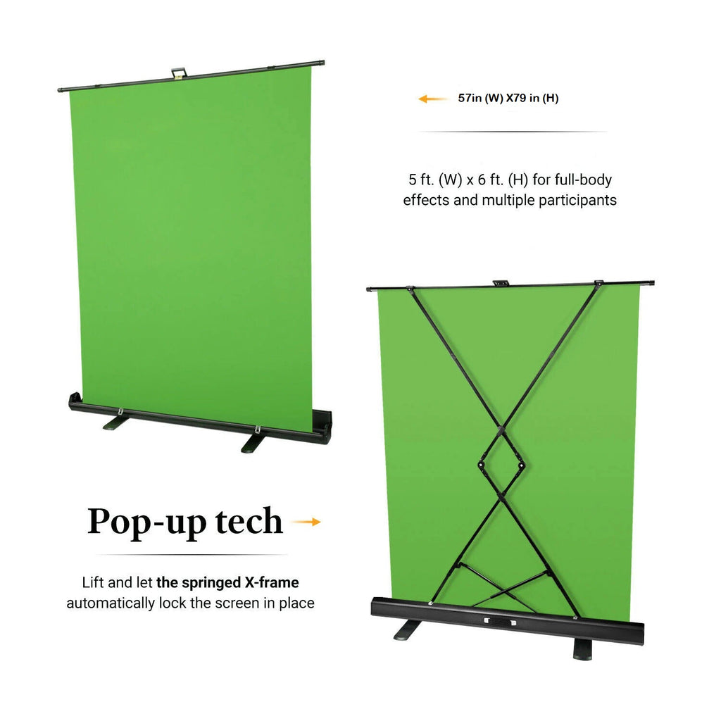Vista Portable Collapsible Green Screen Roll Up Backdrop 59