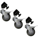 Light Stand Wheels Casters Kit of 3 Pcs. w/ Brakes fits 22mm