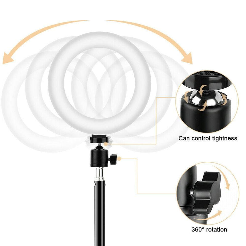 Selfie 10” Ring Light with Adjustable Tripod Stand &amp; Phone Holder