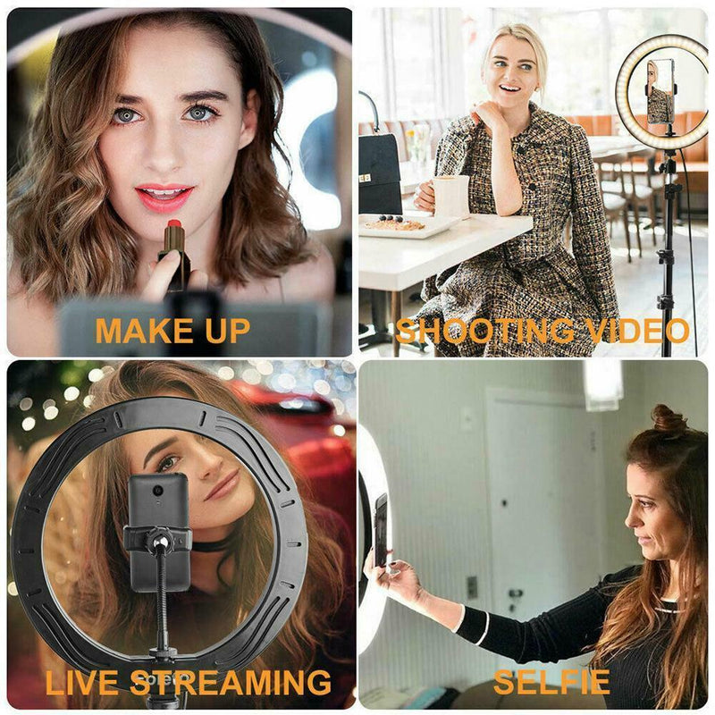Selfie 10” Ring Light with Adjustable Tripod Stand &amp; Phone Holder for